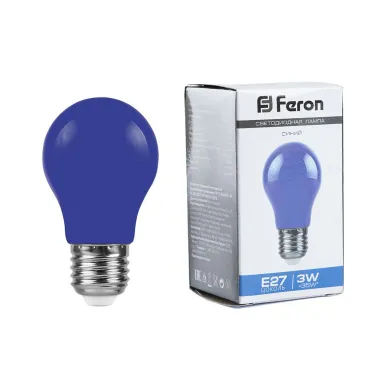 Лампа светодиодная LED 3вт Е27 синий шар