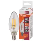 Лампа светодиодная LED 5Вт E14 CLB60D тепло-бел, Filament диммируемая,прозр.свеча OSRAM