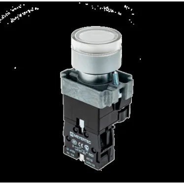 Кнопка с LED подсветкой, белая, 220V AC/DC, 1NO, мет. MTB2-BW3163 | 58206 | ОВЕН