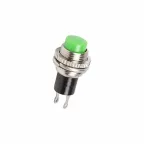 Выключатель-кнопка металл 220V 2А (2с) (ON)-OFF Ø10.2 зеленая Mini | 36-3333 | REXANT