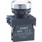 Кнопка управления NP8-30BN/1 без подсветки, самовозв., белый, 3НО, IP65 (R) | 368570 | CHINT