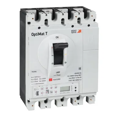 Выключатель автоматический с блоком защиты от токов утечки OptiMat T630H-RCA ETN 630A 4P | 357063 | КЭАЗ