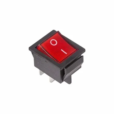 Выключатель клавишный 250V 16А (4с) ON-OFF красный с подсветкой | 36-2330 | REXANT