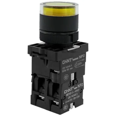 Кнопка управления NP2-EW3565 1НО+1НЗ желтая AC/DC230В(LED), IP40 (R) | 575719 | CHINT