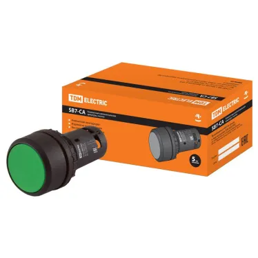 Кнопка SB7-CA35 d22мм 1з+1р зеленая | SQ0746-0011 | TDM