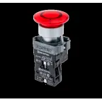 Кнопка грибовидная с LED подсветкой без фиксации, 24V AC/DC, 1NC, красный, Ø40 мм, мет. MTB2-BW4614 | 59928 | ОВЕН
