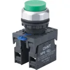 Кнопка выступающая NP8-11GN/3 без подсветки, зелёная 1НО+1НЗ IP65 (R) | 667109 | CHINT