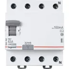                  ВДТ RX3 - 4П - 63 А - тип AC - 100 мА - 4 модуля
               