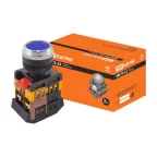 Кнопка ABLFS-22 синий d22мм неон/230В 1з+1р  | SQ0704-0011 | TDM