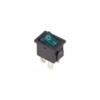 Выключатель клавишный 250V 6А (4с) ON-OFF зеленый с подсветкой Mini | 36-2193 | REXANT