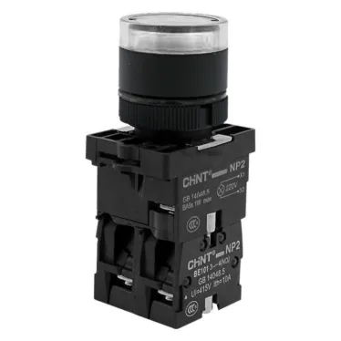 Кнопка управления NP2-EW3165 1НО+1НЗ белая AC/DC230В(LED), IP40 (R) | 575305 | CHINT