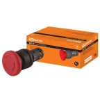 Кнопка грибовидная, возврат поворотом SB7-CCS545 d35мм 1з+1р красная | SQ0746-0048 | TDM