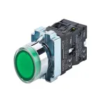 Кнопка управления NP2-BW3365 плоская, зеленая, 1НО+1НЗ, AC/DC230В (LED), IP40 (R) | 574365 | CHINT