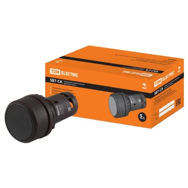 Кнопка SB7-CA25 d22мм 1з+1р черная | SQ0746-0010 | TDM