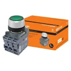                  Кнопка с фиксацией MP2-21G(LED) в сборе d22мм/24В 1з+1р зеленая | SQ0747-0026 | TDM
               