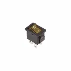 Выключатель клавишный 250V 6А (4с) ON-OFF желтый с подсветкой Mini | 36-2192 | REXANT