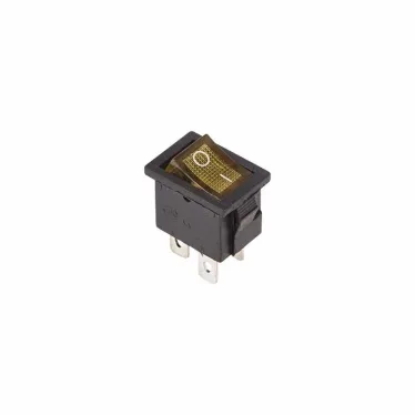 Выключатель клавишный 250V 6А (4с) ON-OFF желтый с подсветкой Mini | 36-2192 | REXANT
