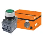                  Кнопка MP1-21G(LED) в сборе d22мм/220В 1з+1р зеленая | SQ0747-0014 | TDM
               