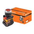 Кнопка ABLFS-22 красный d22мм неон/230В 1з+1р  | SQ0704-0008 | TDM
