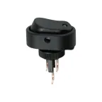 Выключатель клавишный 12V 20А (3с) ON-OFF черный ОВАЛ с желтой LED подсветкой | 36-2672 | REXANT