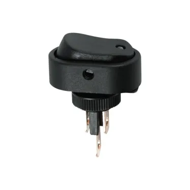 Выключатель клавишный 12V 20А (3с) ON-OFF черный ОВАЛ с желтой LED подсветкой | 36-2672 | REXANT