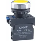 Кнопка управления NP8-20BND/5 подствет., самовозв., желт., AC110-230В(LED), 2НО, IP65 (R) | 667620 | CHINT