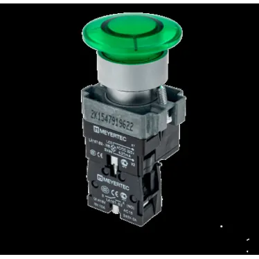 Кнопка грибовидная с LED подсветкой без фиксации, 24V AC/DC, 1NO, зеленый, Ø40 мм MTB2-BW3613 | 59641 | ОВЕН