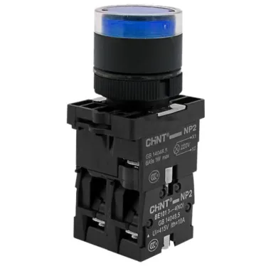 Кнопка управления NP2-EW3665 1НО+1НЗ синяя AC/DC230В(LED), IP40 (R) | 575720 | CHINT