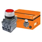 Кнопка с фиксацией MP2-21R(LED) в сборе d22мм/220В 1з+1р красная | SQ0747-0021 | TDM