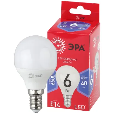 Лампа светодиодная LED P45-6W-865-E14 R (диод, шар, 6Вт, хол, E14) (10/100/3600)