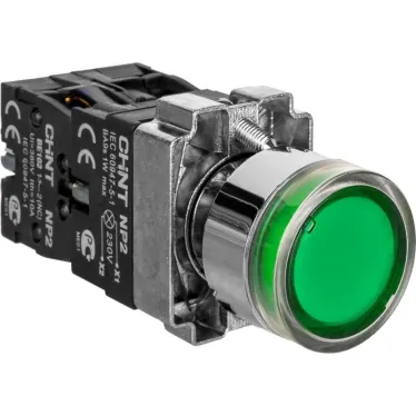 Кнопка управления NP2-BW3361 1НО зеленая AC/DC230В(LED) IP40 | 573831 | CHINT