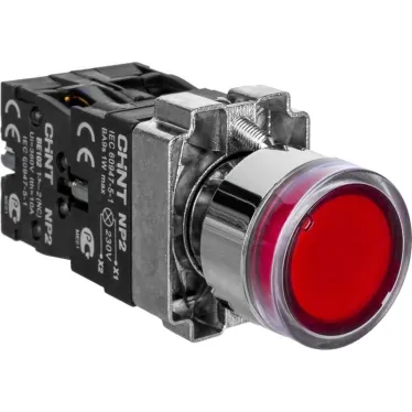 Кнопка управления NP2-BW1462 выступающая, красная, 1НЗ, AC/DC230В (LED), IP40 (R) | 575778 | CHINT