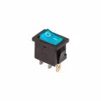Выключатель клавишный 250V 6А (3с) ON-OFF синий с подсветкой Mini | 36-2151 | REXANT