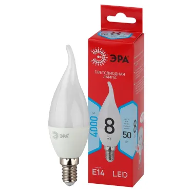Лампочка светодиодная RED LINE LED BXS-8W-840-E14 R E14 / E14 8 Вт свеча на ветру нейтральный