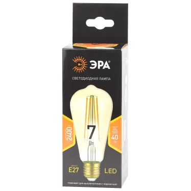 Лампа светодиодная филаментная F-LED ST64-7W-824-E27 gold (филамент, зол, 7Вт, тепл, E27) (20/960)
