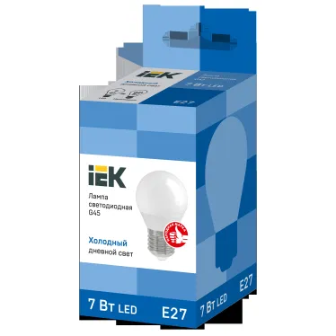 Лампа светодиодная G45 шар 7Вт 230В 6500К E27 IEK