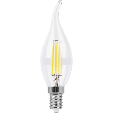 Лампа светодиодная LED 9вт Е14 белый свеча на ветру FILAMENT