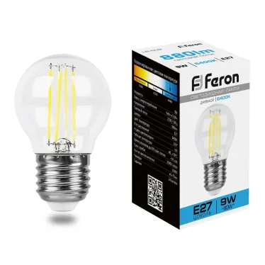Лампа светодиодная LED 9вт Е27 дневной шар FILAMENT