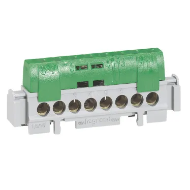 Клеммная колодка IP 2X - земля - зеленая - 8X1,5-16 мм? - длина 75 мм