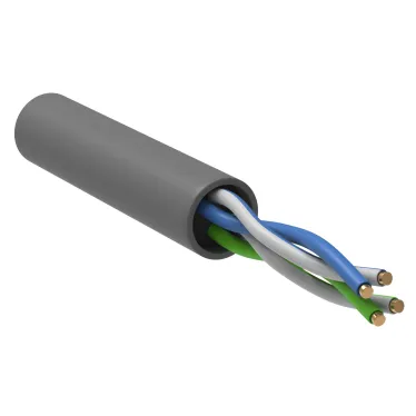 Витая пара U/UTP кат 5е 2 пары 24AWG 500м PVC серый