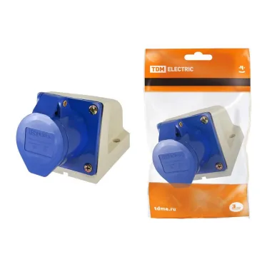 Розетка 123 стационарная 2Р+РЕ 32А 220В IP44  | SQ0602-0004 | TDM