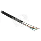 Витая пара U/UTP кат 5e 4 пары AWG24 solid с тросом OUT черный 500м