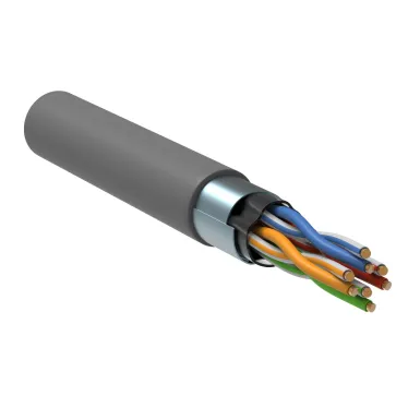 Витая пара F/UTP кат 5E 4х2х24AWG solid LSZH нг(А)-HF серый 305м