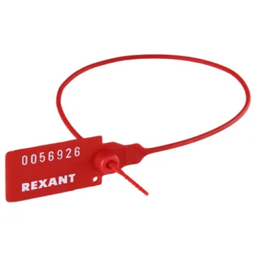 Пломба пластиковая номерная 320 мм красная, REXANT