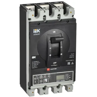 ARMAT Авт. выкл. лит. корпус 3P I 85кА 400А эл. пр. | AR-MCCB-3I-085-0400A-ELPC | IEK