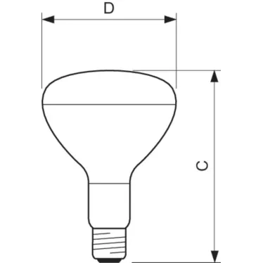 Лампа накаливания ЛОН IR375CH R125 E27 230-250V 1CT/10 | 923223543807 | PHILIPS