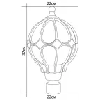 Светильник садово-парковый PL3803 круглый на столб 60W 230V E27, черное золото | 11360 | Feron