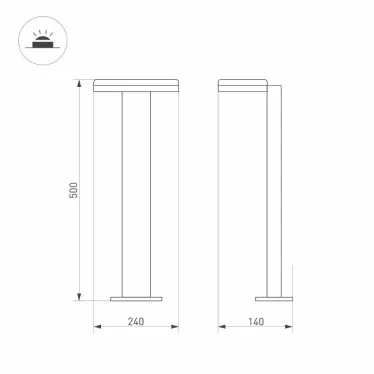 Светильник LGD-TENT-BOLL-H500-9W Warm3000 (GR, 110 deg, 230V) (Arlight, IP65 Металл, 3 года) | 029969 | Arlight