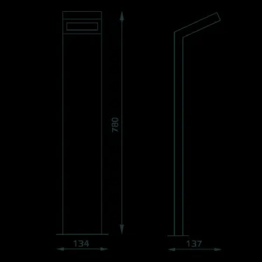 Светильник садово-парковый LED Electra столб, 10W, 600Lm, 4000K, 134x137x780mm, 170-240V / 50Hz, IP54 | GD111 | Gauss