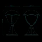 Светильник садово-парковый Aura на постамент 200*200*310mm, 170-240V / 50Hz, 1xE27, Max.60W, IP54 | GD029 | Gauss